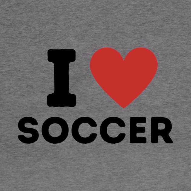 I Love Soccer Simple Heart Design by Word Minimalism